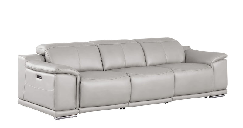 2679 - Genuine Leather Sofa With 3 Power Recliners