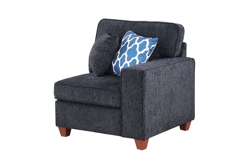 Gina - Sectional Sofa With Ottoman - Black - R&R Furniture Gallery (Fountain Valley, CA)