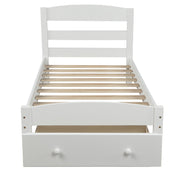 DreamHaus storage platform bed frame with built-in drawers and wood slat support, no box spring needed, modern bedroom furniture.