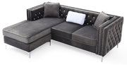 Glory Furniture Paige stationary sectional sofa chaise with plush cushions and modern design, shown in a cozy living room setting.