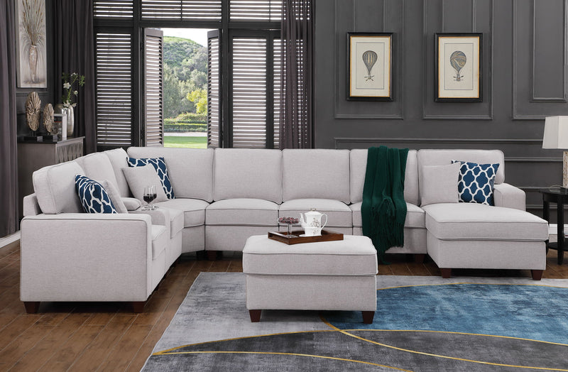 Eric - 9 Piece Upholstered Sectional With Ottoman - R&R Furniture Gallery (Fountain Valley, CA)