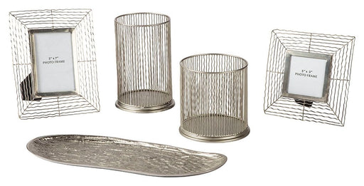 Dympna - Accessory Set (Set of 5) - Silver Finish - R&R Furniture Gallery (Fountain Valley, CA)