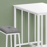 Contemporary 3-piece counter height dining set with rectangular table and two matching chairs, modern small dining room furniture.