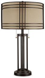 Hanswell - Metal Table Lamp  - Dark Brown - R&R Furniture Gallery (Fountain Valley, CA)