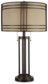 Hanswell - Metal Table Lamp  - Dark Brown - R&R Furniture Gallery (Fountain Valley, CA)