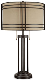 Hanswell - Metal Table Lamp  - Dark Brown - R&R Furniture Gallery (Fountain Valley, CA)