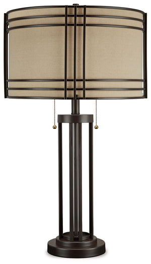 Hanswell - Metal Table Lamp  - Dark Brown - R&R Furniture Gallery (Fountain Valley, CA)