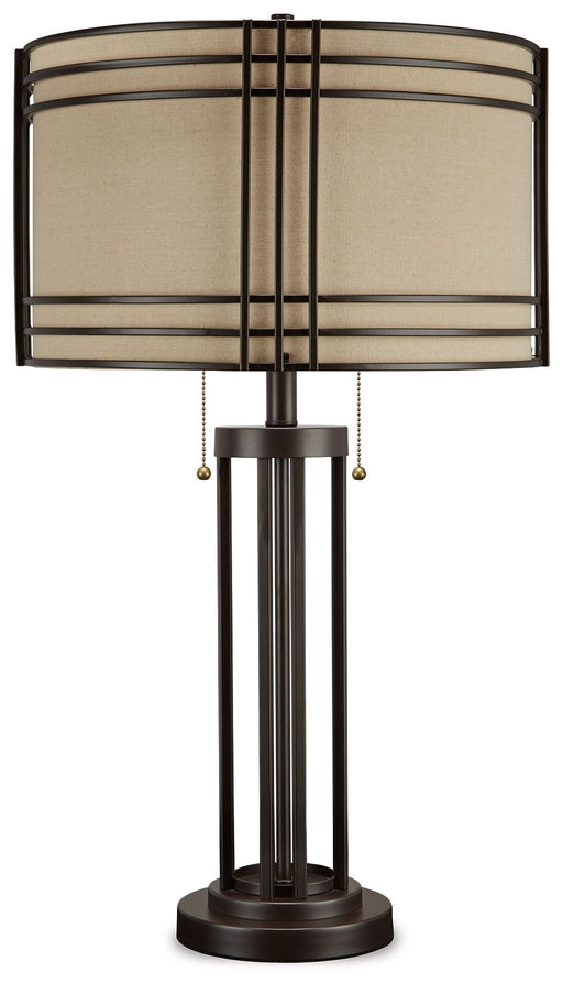 Hanswell - Metal Table Lamp  - Dark Brown - R&R Furniture Gallery (Fountain Valley, CA)