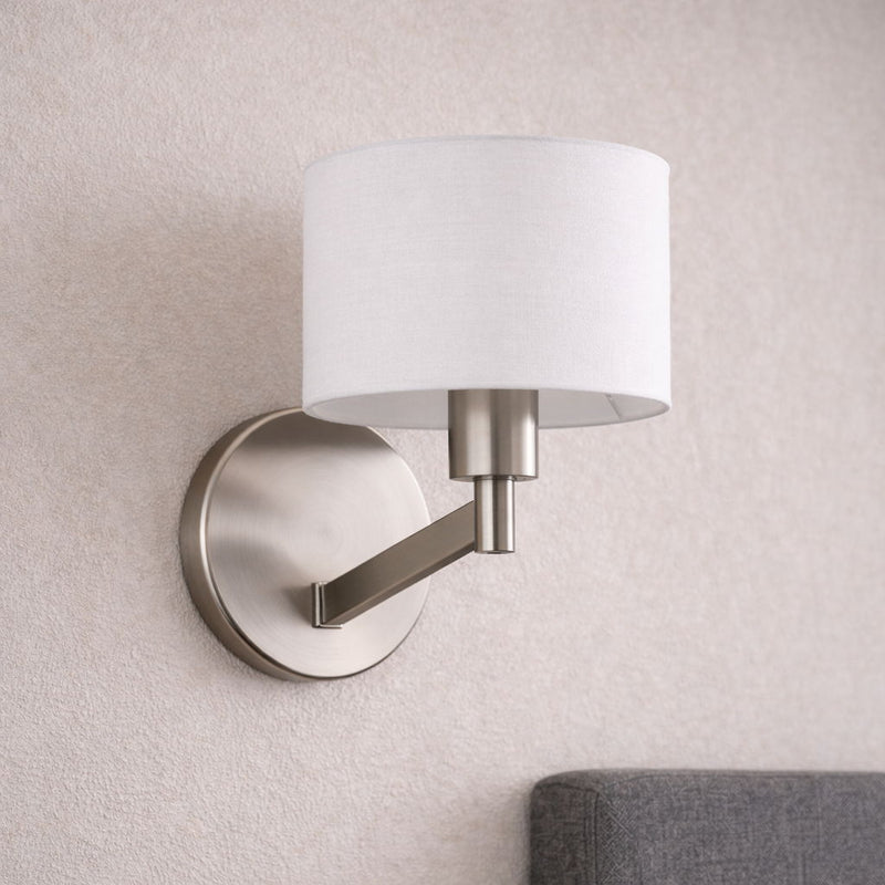 Nebula - Base Wall Lamp With Rotary Switch Shade - Brushed Nickel / Silver / White - R&R Furniture Gallery (Fountain Valley, CA)