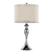 Lumi Source Ashland contemporary table lamp set with polished chrome bases and cream fabric shades, modern home lighting.