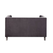 Hegio - Loveseat With 2 Pillows - Gray Velvet - R&R Furniture Gallery (Fountain Valley, CA)
