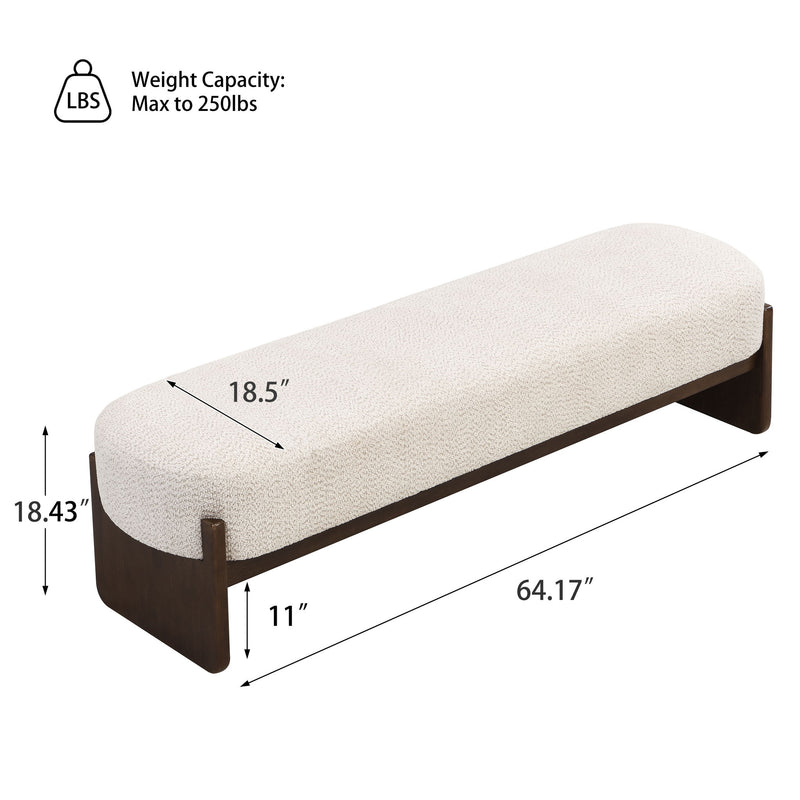 Noble House Loop Yarn Ottoman bench ottoman with a woven loop yarn design, serving as stylish seating or footrest in living spaces.