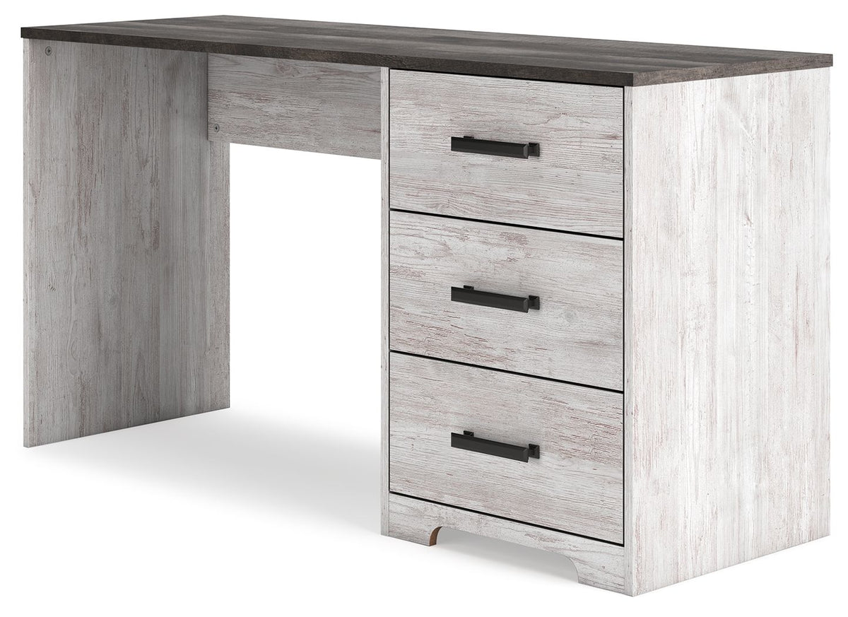 Shawburn - Home Office Desk - White / Dark Charcoal Gray - R&R Furniture Gallery (Fountain Valley, CA)