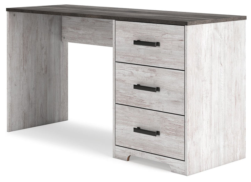 Shawburn - Home Office Desk - White / Dark Charcoal Gray - R&R Furniture Gallery (Fountain Valley, CA)