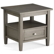 Handcrafted Warm Shaker coffee table by Simpli-Home with a natural wood finish and sturdy rectangular design.