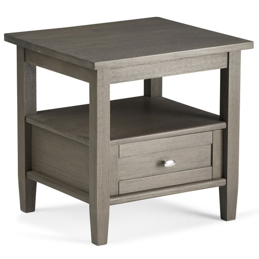 Handcrafted Warm Shaker coffee table by Simpli-Home with a natural wood finish and sturdy rectangular design.