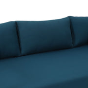 Noble House Claremont 3-seater teak acacia wood daybed sofa with water-resistant cushions, ideal for outdoor lounging.