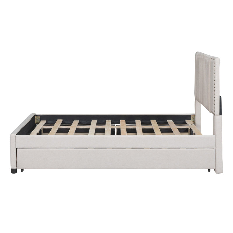 Upholstered Platform Bed With Drawers, Classic Headboard Design - R&R Furniture Gallery (Fountain Valley, CA)