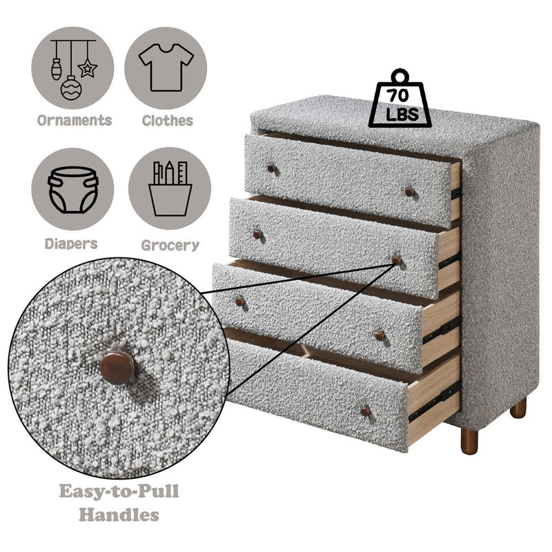 Cleo - Chest - Gray Boucle - R&R Furniture Gallery (Fountain Valley, CA)