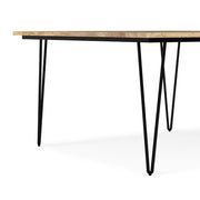 Simpli-Home Hunter square tabletop dining table with wooden finish and sturdy legs, perfect for modern dining spaces.