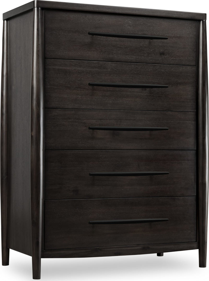 Koko Five Drawer Acacia Wood Chest in Minx