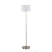 Lumi Source Casper contemporary floor lamp with sleek design and adjustable arm, standing on a modern living room floor.