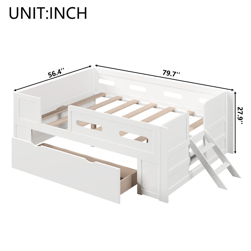 Platform Bed With Guardrail And Drawer - R&R Furniture Gallery (Fountain Valley, CA)