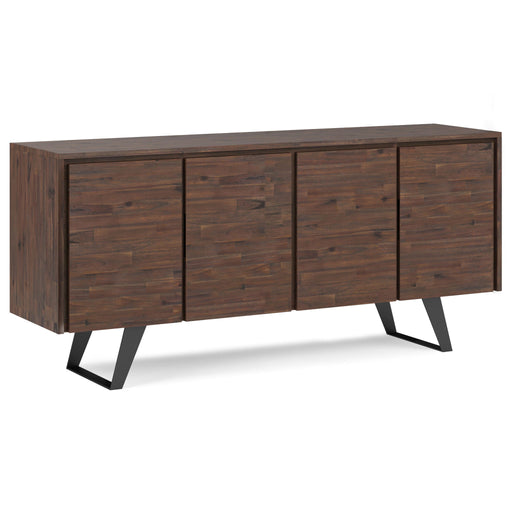 Lowry - Large 4 Door Sideboard Buffet - Distressed Charcoal Brown - R&R Furniture Gallery (Fountain Valley, CA)