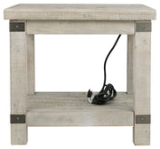 Carynhurst - Rectangular End Table - White Wash Gray - R&R Furniture Gallery (Fountain Valley, CA)