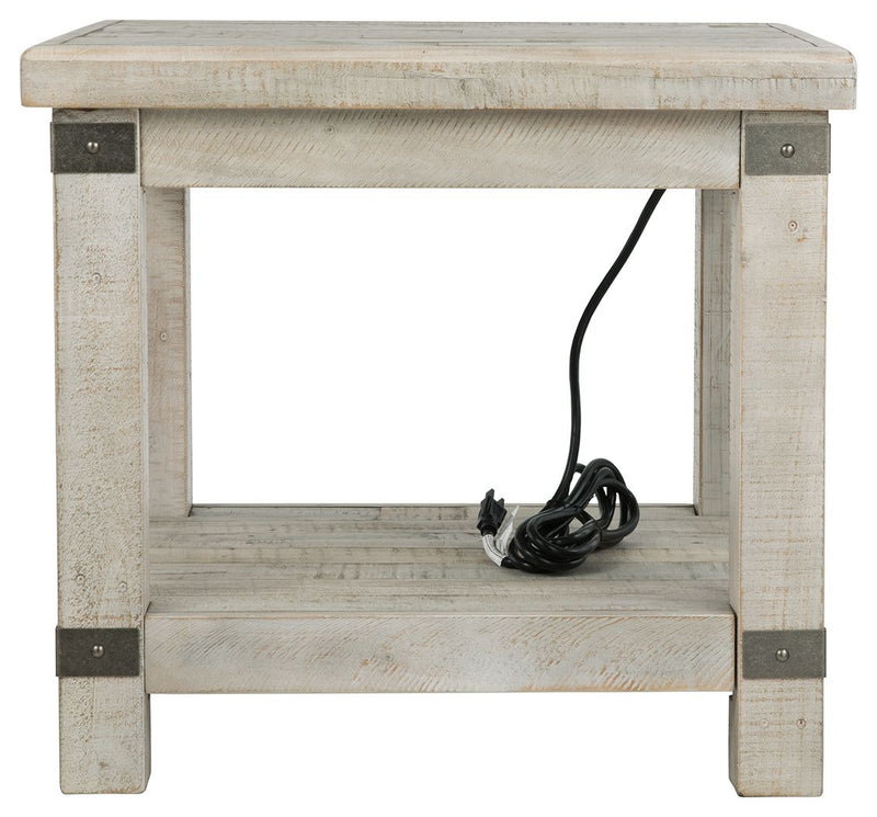 Carynhurst - Rectangular End Table - White Wash Gray - R&R Furniture Gallery (Fountain Valley, CA)