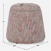 Uttermost Gumdrop upholstered ottoman with plush fabric and rounded shape, perfect for living room or bedroom decor.