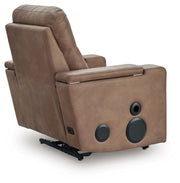 Lorrenton - Glider Power Recliner With Audio System - Caramel - R&R Furniture Gallery (Fountain Valley, CA)