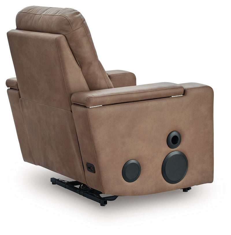 Lorrenton - Glider Power Recliner With Audio System - Caramel - R&R Furniture Gallery (Fountain Valley, CA)