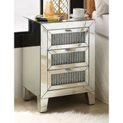 Noralie - 26" Accent Table - Mirrored & Faux Diamonds - R&R Furniture Gallery (Fountain Valley, CA)