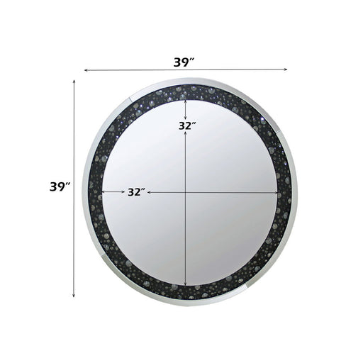 Nysa - 39" Accent Mirror - Mirrored & Faux Crystals - R&R Furniture Gallery (Fountain Valley, CA)