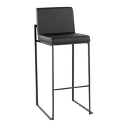 Lumi Source Fuji contemporary high back barstool with elegant design, showcasing smooth wooden finish and cushioned seat.