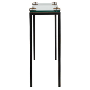 Averona - Glass Top Accent Table - Bronze