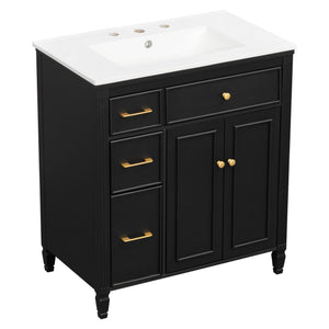 Freestanding Bathroom Vanity With Sink, Soft Close Door, Tip Out Drawer