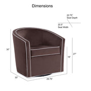 Kendall - Swivel Chair With Barrel Back Design - R&R Furniture Gallery (Fountain Valley, CA)