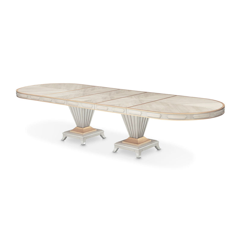 St. Charles - Double Pedestal Dining Table - Dove Gray - R&R Furniture Gallery (Fountain Valley, CA)