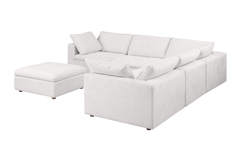 1100 - 6-Piece L-Shaped Sectional - Pearl