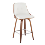 Set of two Lumi Source Gianna mid-century modern counter stools with swivel, square footrest, and sleek design.