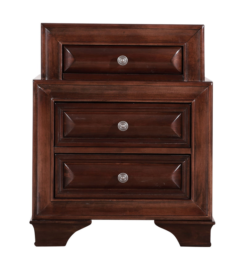 Glory Furniture LaVita cappuccino accent nightstand with a sleek design and single drawer, ideal for bedroom decor.