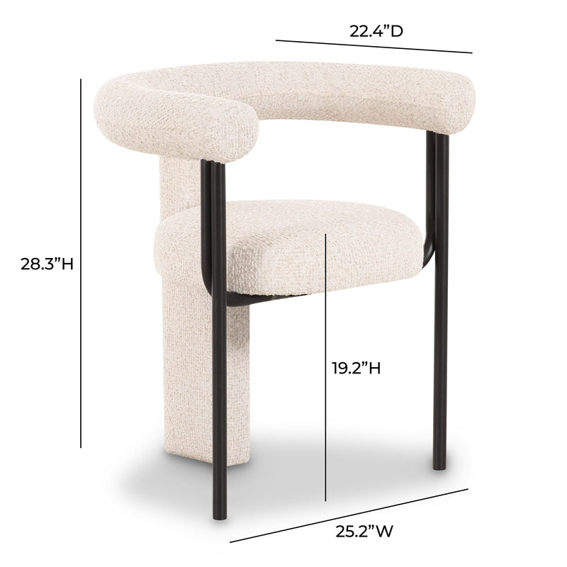 Synn - Performance Boucle Dining Chair - Cream - R&R Furniture Gallery (Fountain Valley, CA)