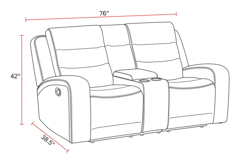 Napa - Manual Console Loveseat - Wrangler Clay