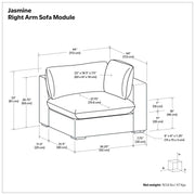 Jasmine - Right Arm Sofa Module - Gray - R&R Furniture Gallery (Fountain Valley, CA)