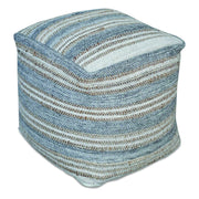 Gray handwoven accent pouf by Uttermost, featuring a textured, round design suitable for living room or seating area.