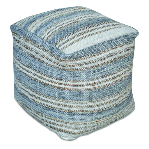 Gray handwoven accent pouf by Uttermost, featuring a textured, round design suitable for living room or seating area.
