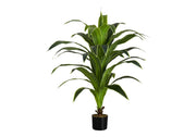 47" Tall, Artificial Plant, Dracaena Tree, Indoor, Faux, Fake, Floor, Greenery, Potted, Real Touch, Decorative - Green / Black - R&R Furniture Gallery (Fountain Valley, CA)