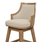 Bahama - Cane High Back Swivel Counter Stool With Recessed Arms Textured Weave - Taupe Beige - R&R Furniture Gallery (Fountain Valley, CA)